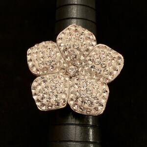 Sterling Silver and Crystal Flower Ring